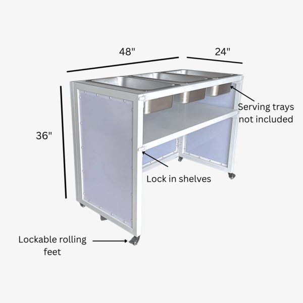 collapsible bar cart with LED lighting