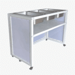 collapsible bar cart with LED lighting