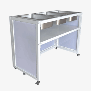 collapsible bar cart with LED lighting
