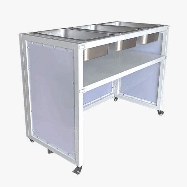 collapsible bar cart with LED lighting