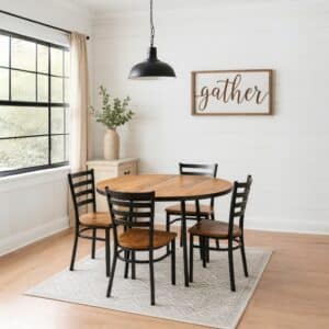 Industrial Round Forge Dining Set