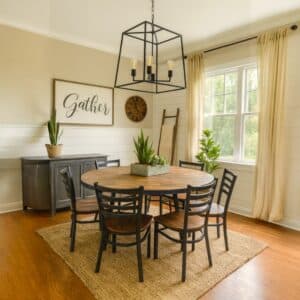 Industrial Round Forge Dining Set