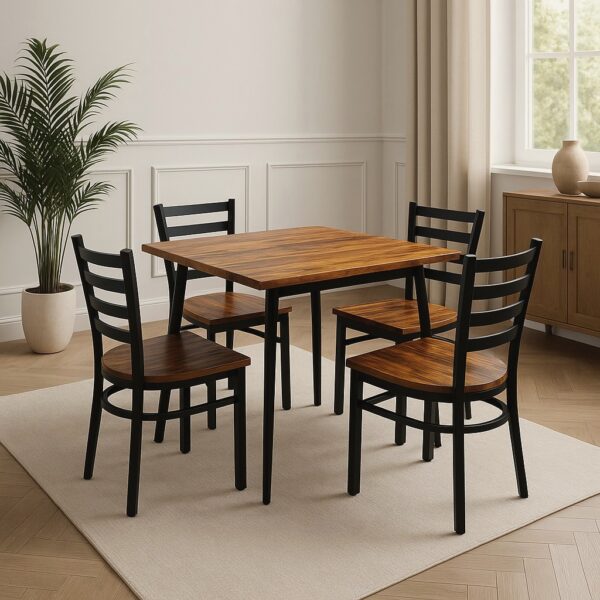 Rustic Harvest Forge Reclaimed Wood Dining Set 36x36