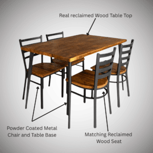 Rustic Harvest Forge Dining Table Set