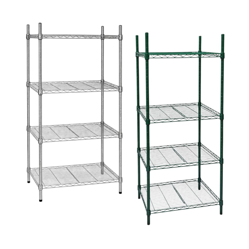Wire Shelving Rack Sets – Chrome & Freezer Green Closeout